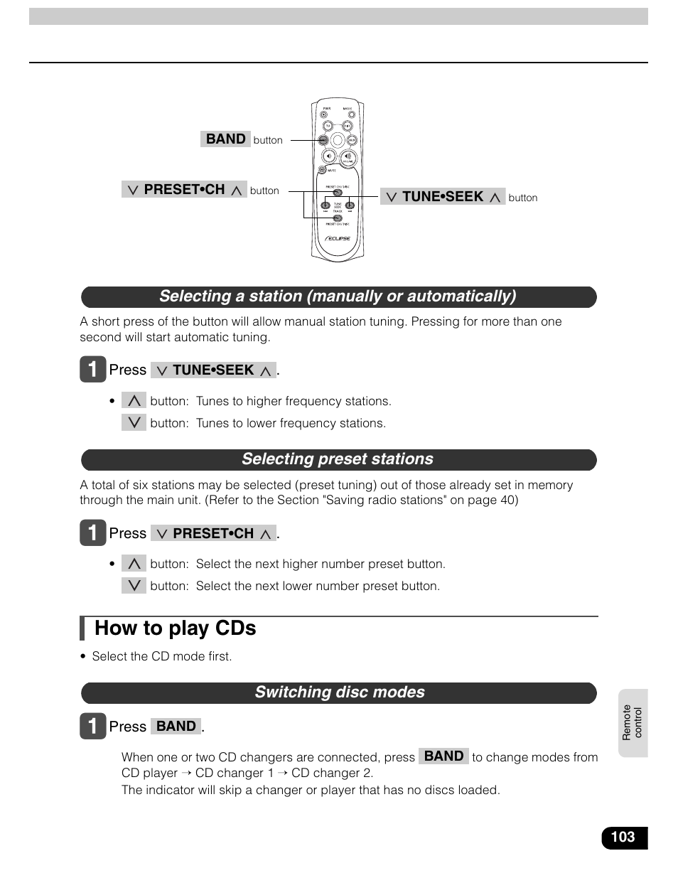 How to play cds | Eclipse - Fujitsu Ten AVN5435  EN User Manual | Page 104 / 122