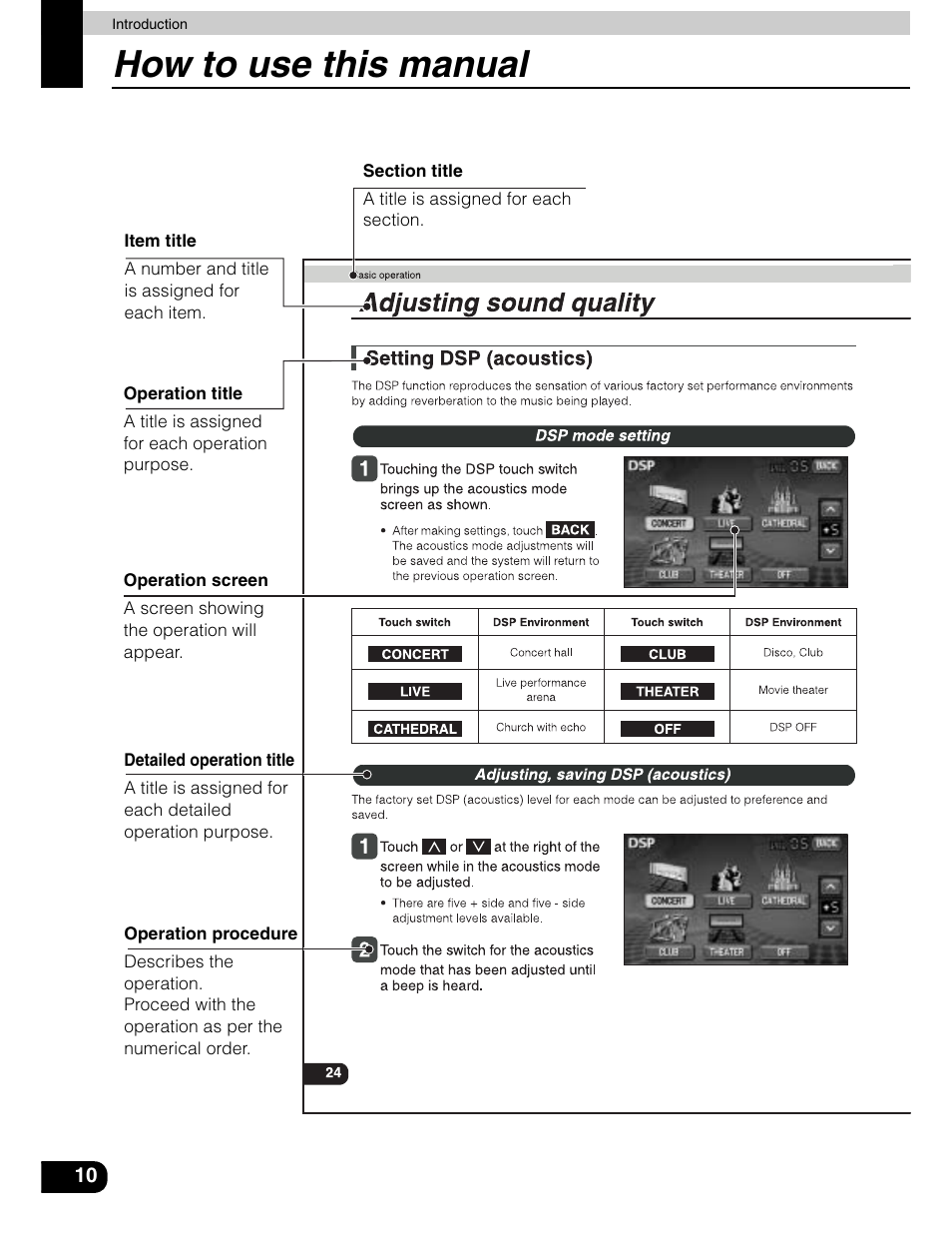 How to use this manual | Eclipse - Fujitsu Ten AVN5435  EN User Manual | Page 11 / 122