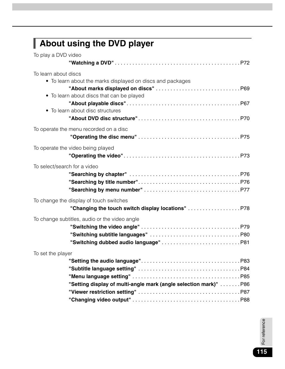 About using the dvd player | Eclipse - Fujitsu Ten AVN5435  EN User Manual | Page 116 / 122