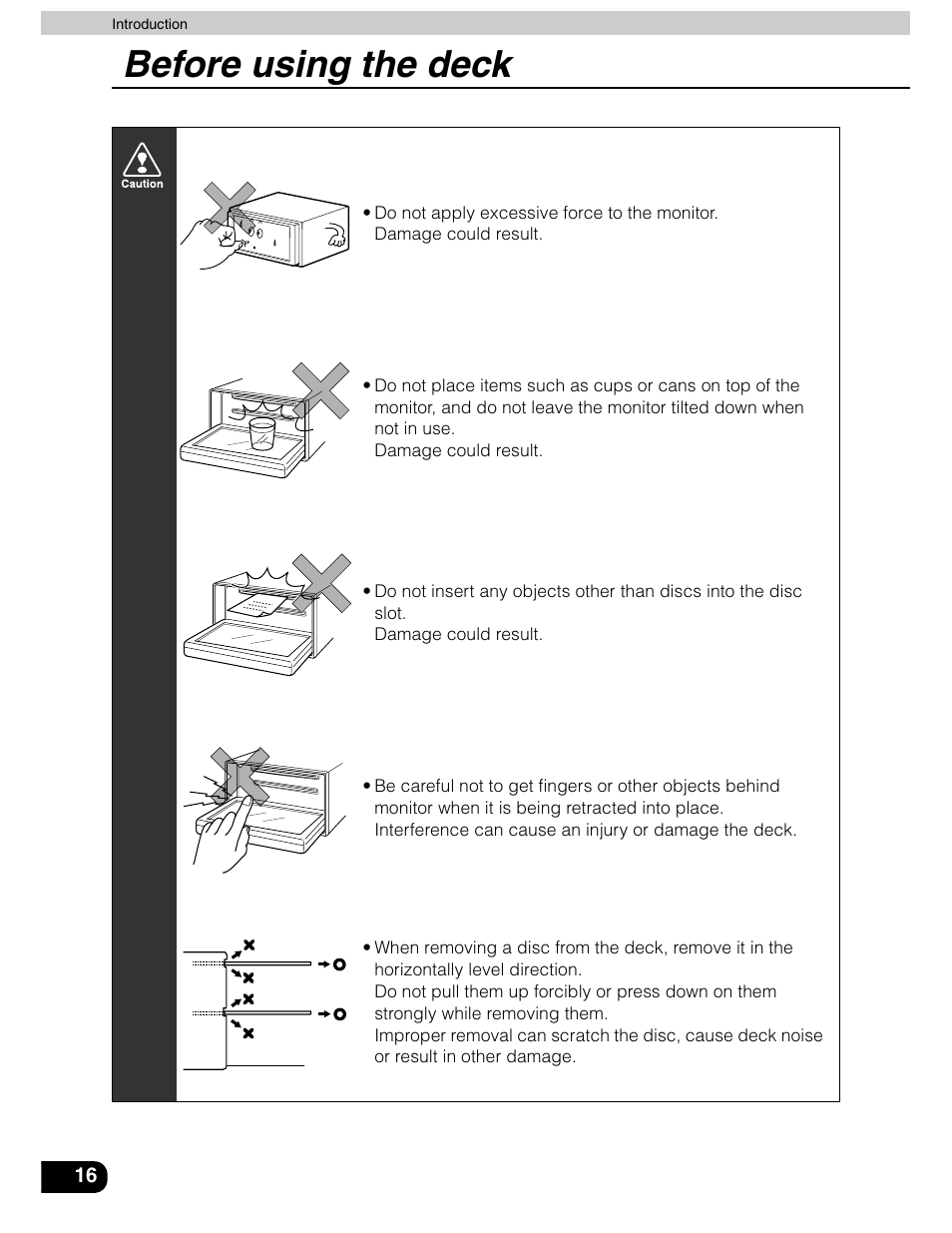 Before using the deck | Eclipse - Fujitsu Ten AVN5435  EN User Manual | Page 17 / 122