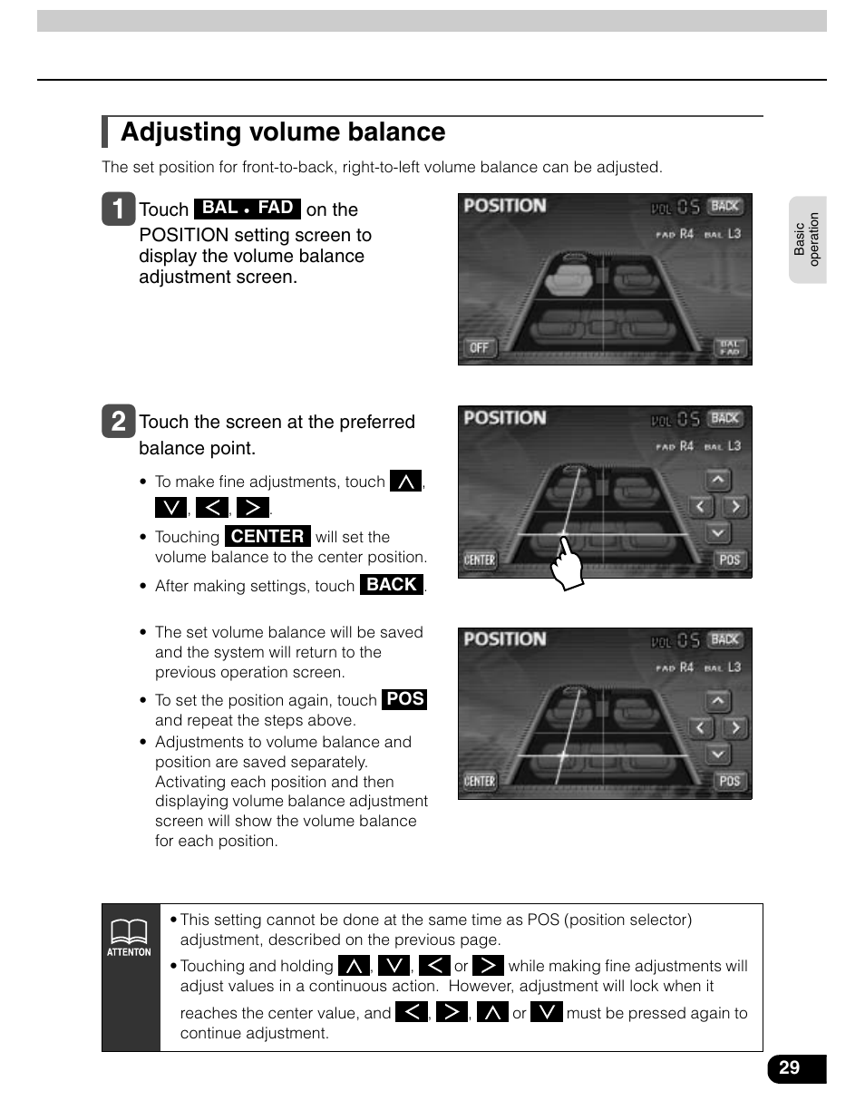 Adjusting volume balance | Eclipse - Fujitsu Ten AVN5435  EN User Manual | Page 30 / 122