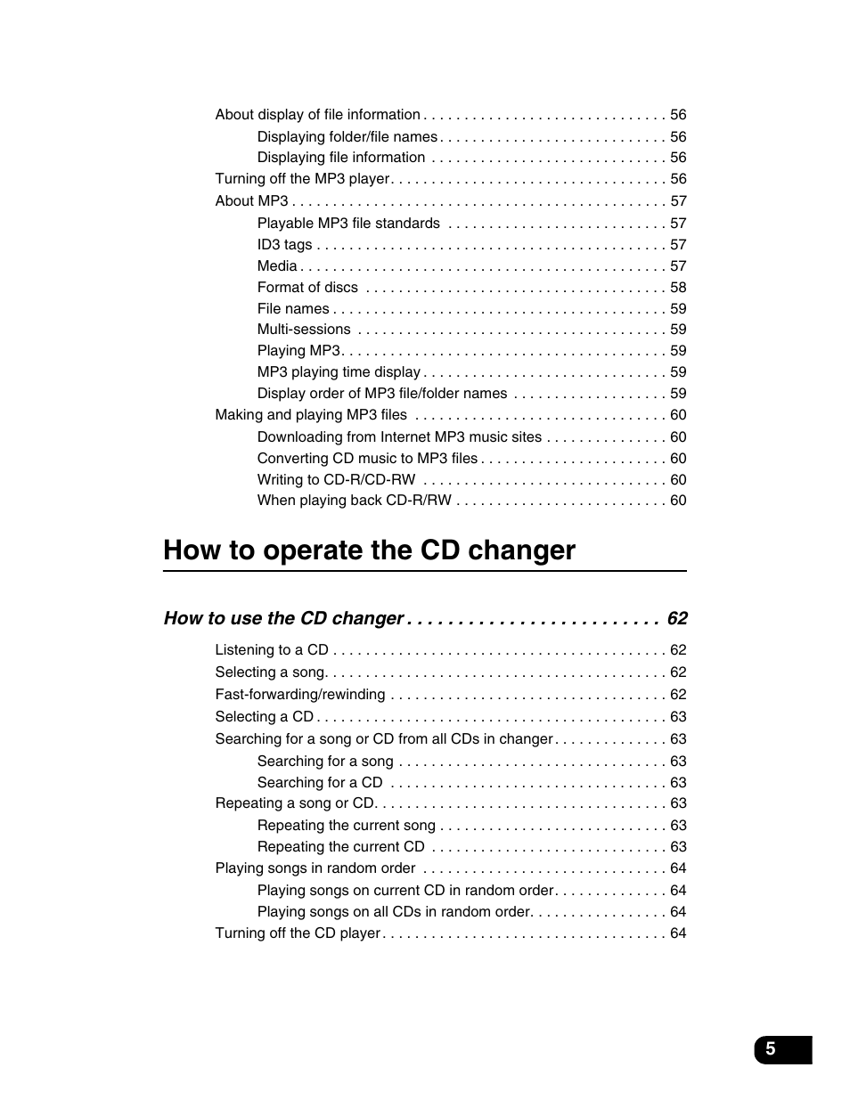 How to operate the cd changer | Eclipse - Fujitsu Ten AVN5435  EN User Manual | Page 6 / 122