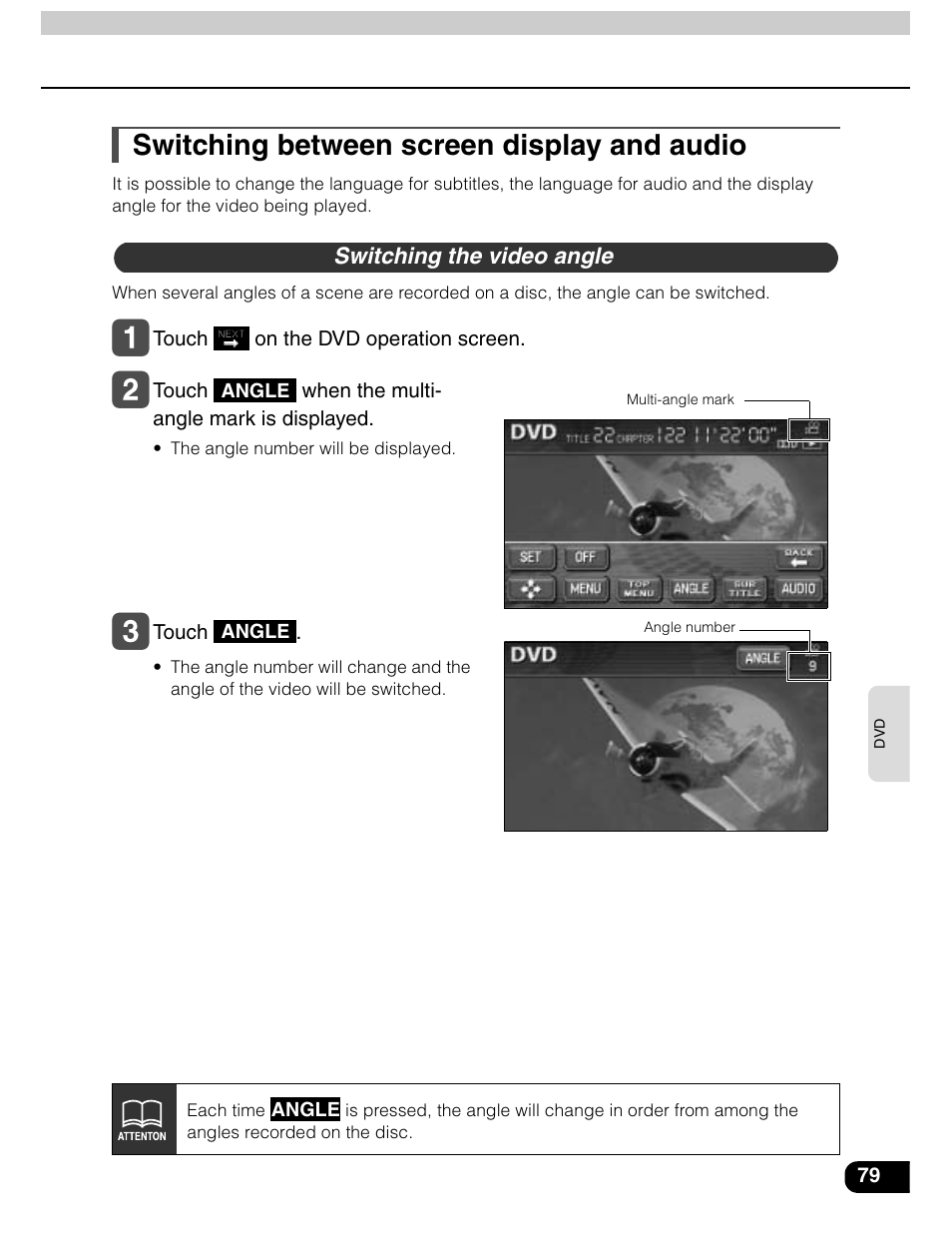 Switching between screen display and audio | Eclipse - Fujitsu Ten AVN5435  EN User Manual | Page 80 / 122