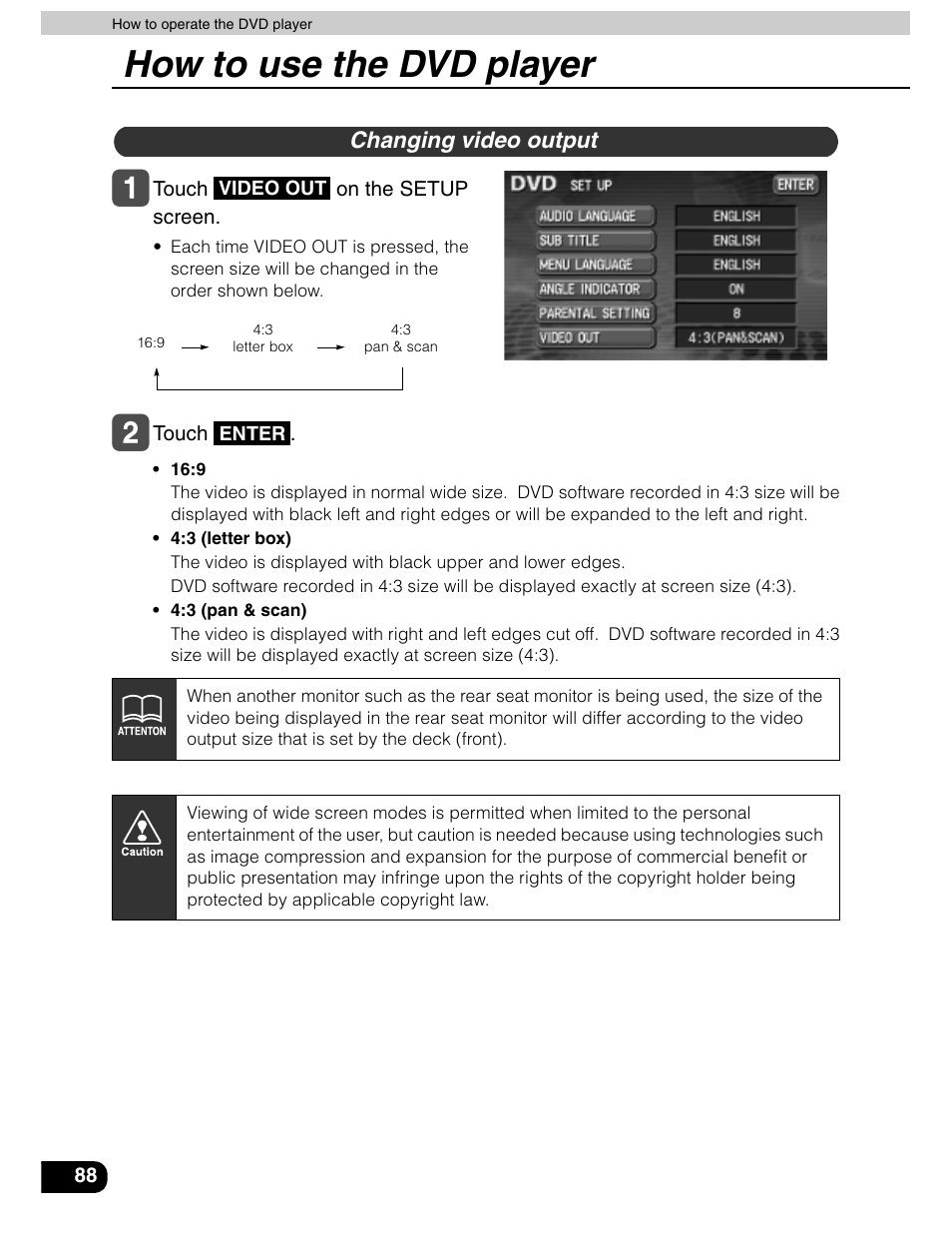 How to use the dvd player | Eclipse - Fujitsu Ten AVN5435  EN User Manual | Page 89 / 122