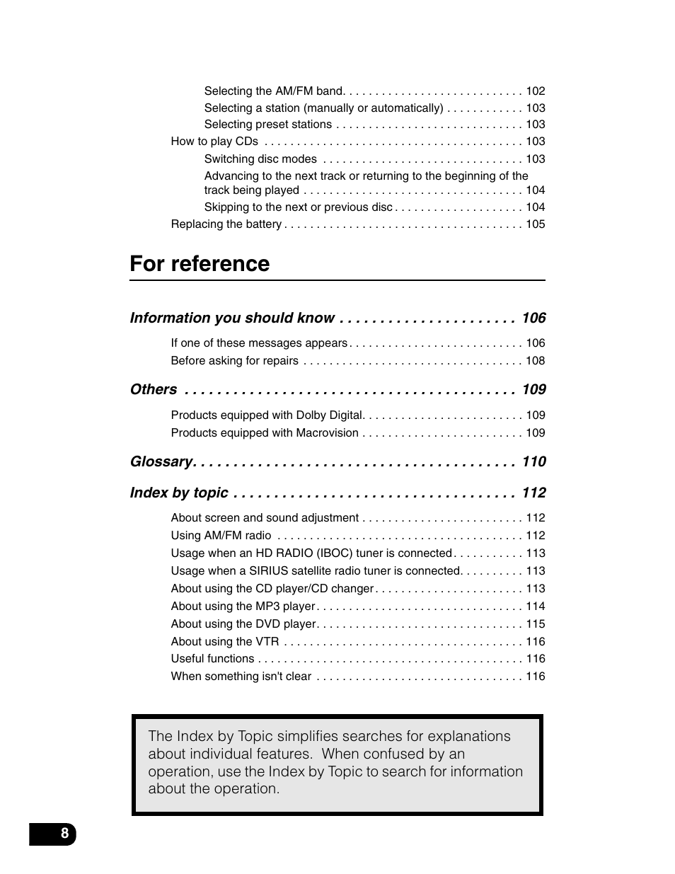 For reference | Eclipse - Fujitsu Ten AVN5435  EN User Manual | Page 9 / 122
