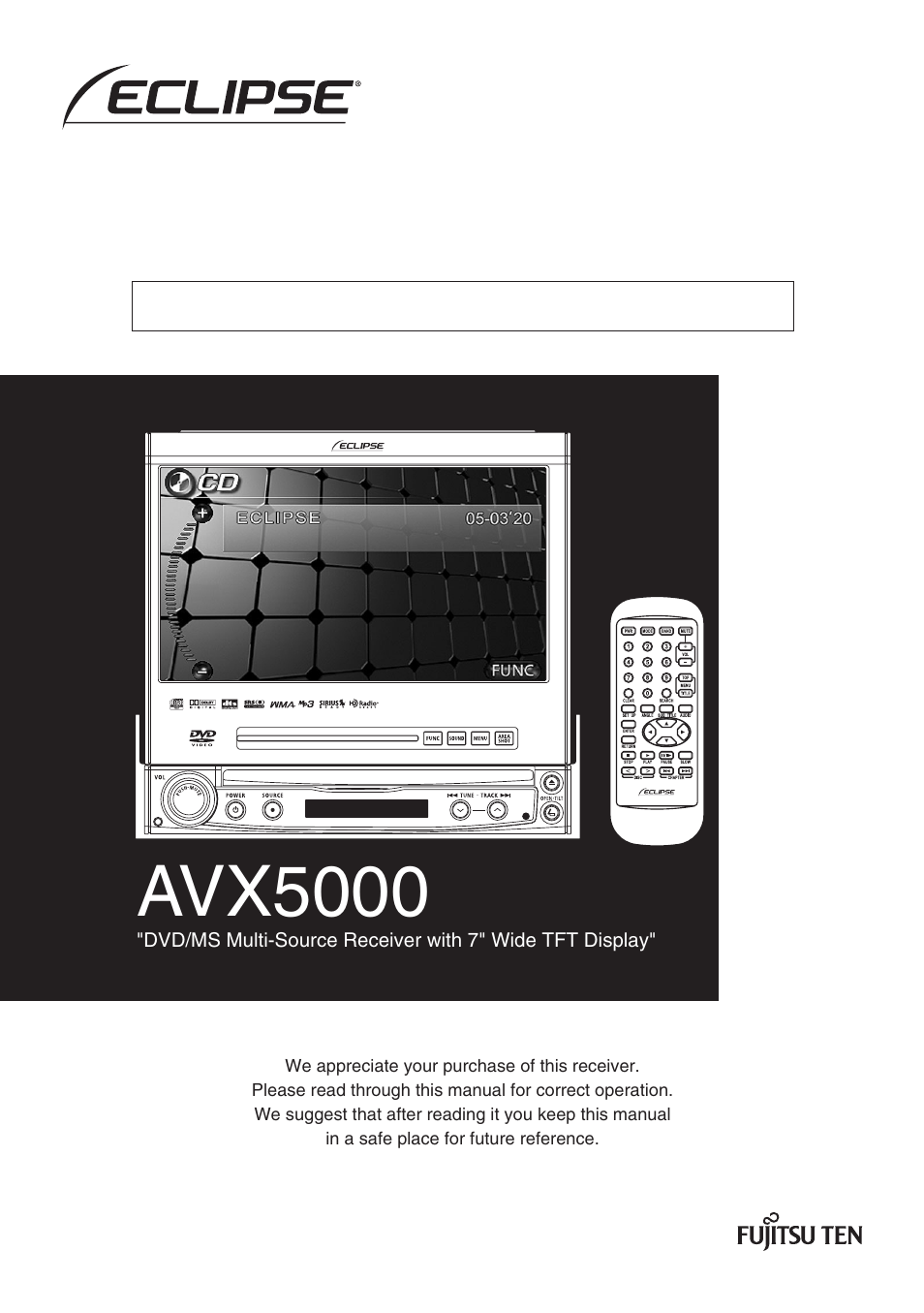 Eclipse - Fujitsu Ten AVX5000 User Manual | 262 pages