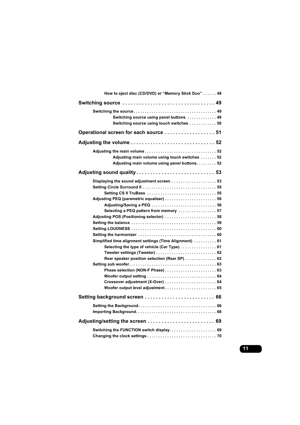 Eclipse - Fujitsu Ten AVX5000 User Manual | Page 12 / 262