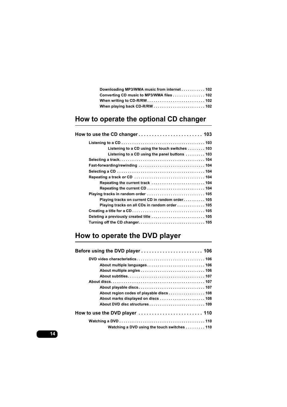 How to operate the optional cd changer, How to operate the dvd player | Eclipse - Fujitsu Ten AVX5000 User Manual | Page 15 / 262