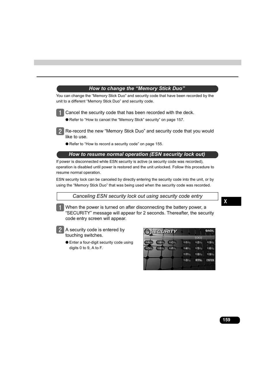 How to change the “memory stick duo | Eclipse - Fujitsu Ten AVX5000 User Manual | Page 160 / 262