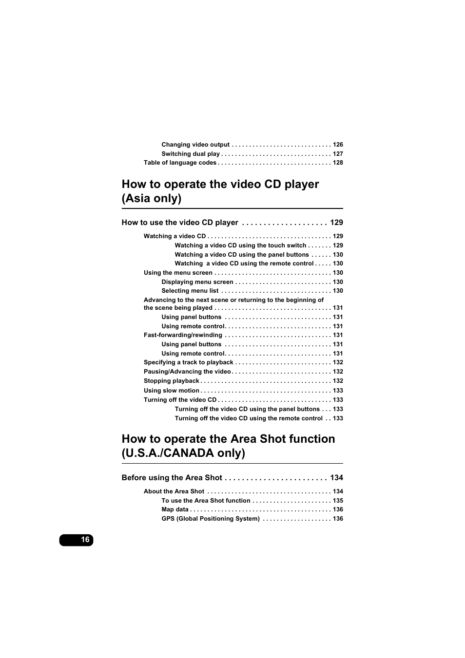 How to operate the video cd player (asia only) | Eclipse - Fujitsu Ten AVX5000 User Manual | Page 17 / 262