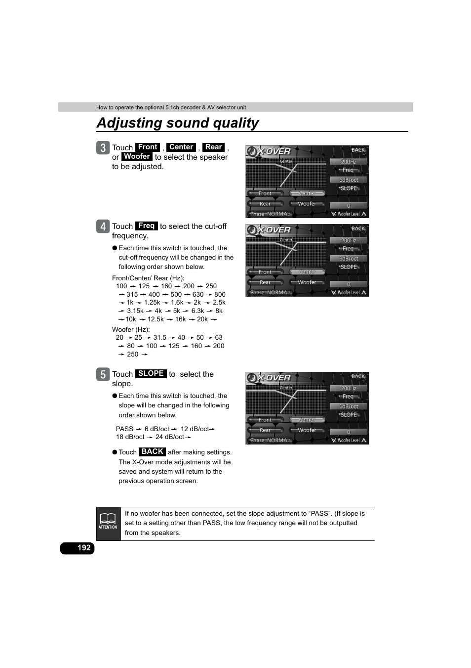 Adjusting sound quality | Eclipse - Fujitsu Ten AVX5000 User Manual | Page 193 / 262