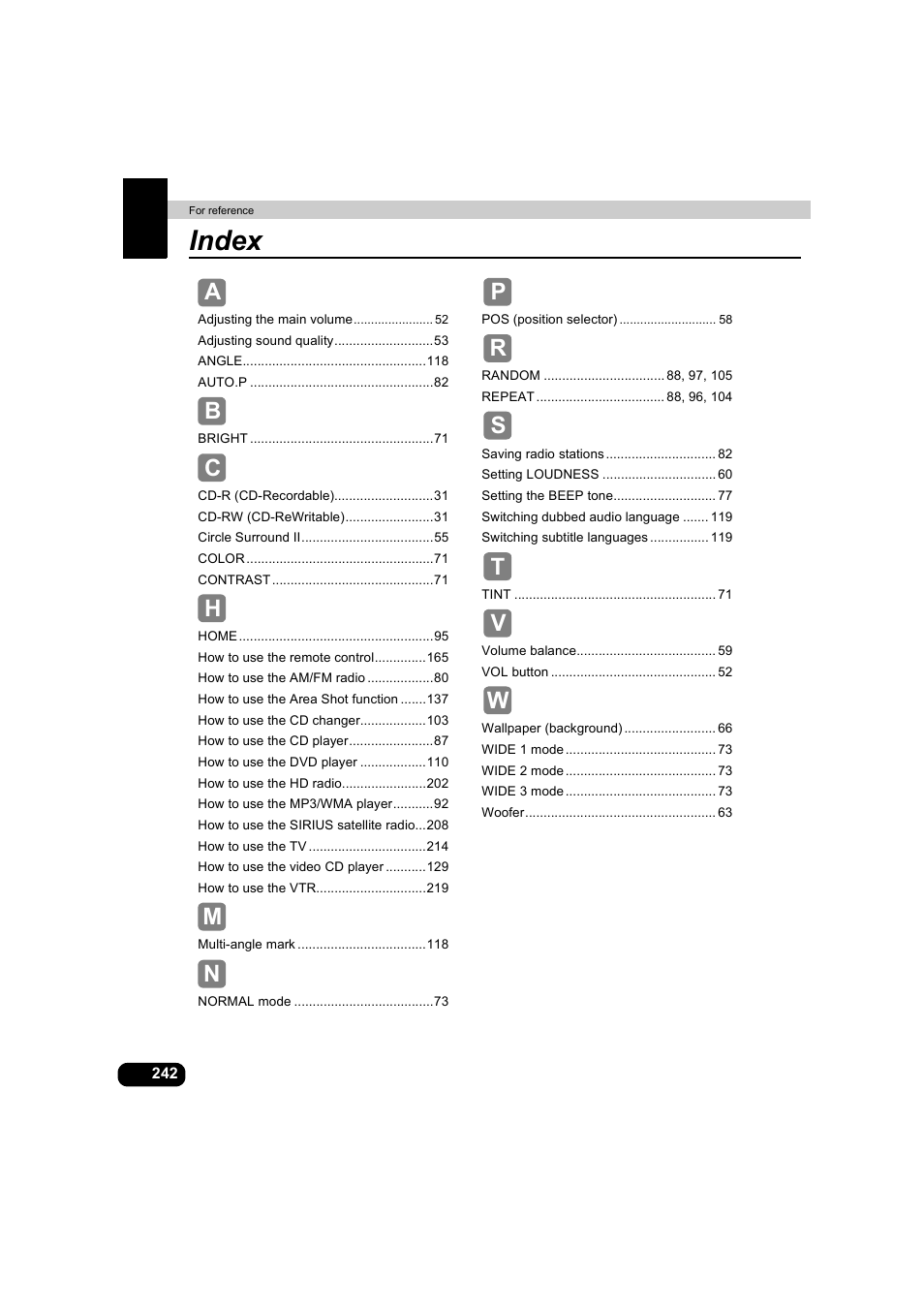 Index | Eclipse - Fujitsu Ten AVX5000 User Manual | Page 243 / 262