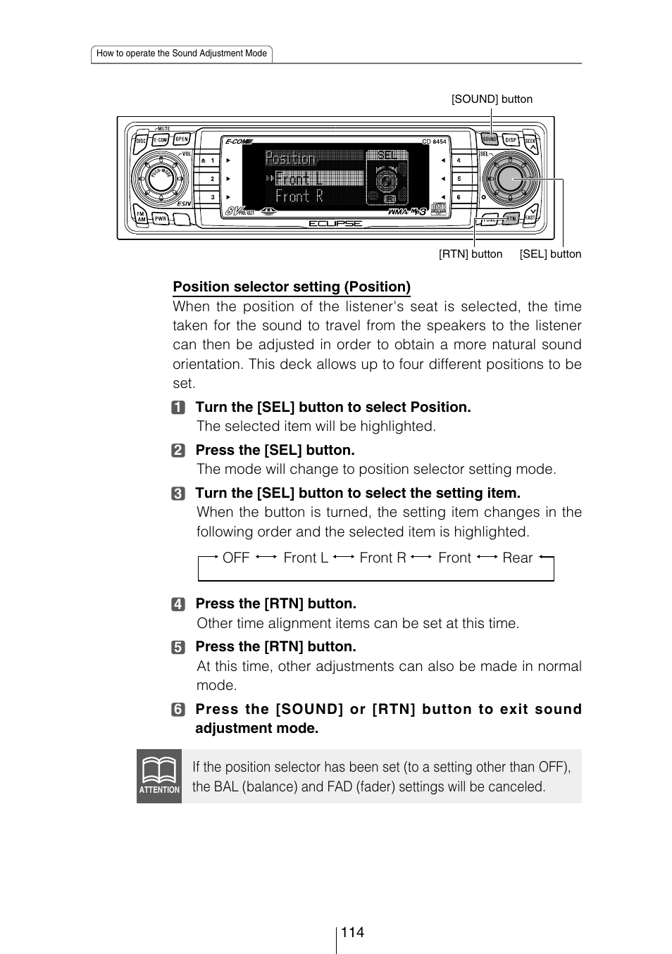 Eclipse - Fujitsu Ten CD8454 User Manual | Page 114 / 180