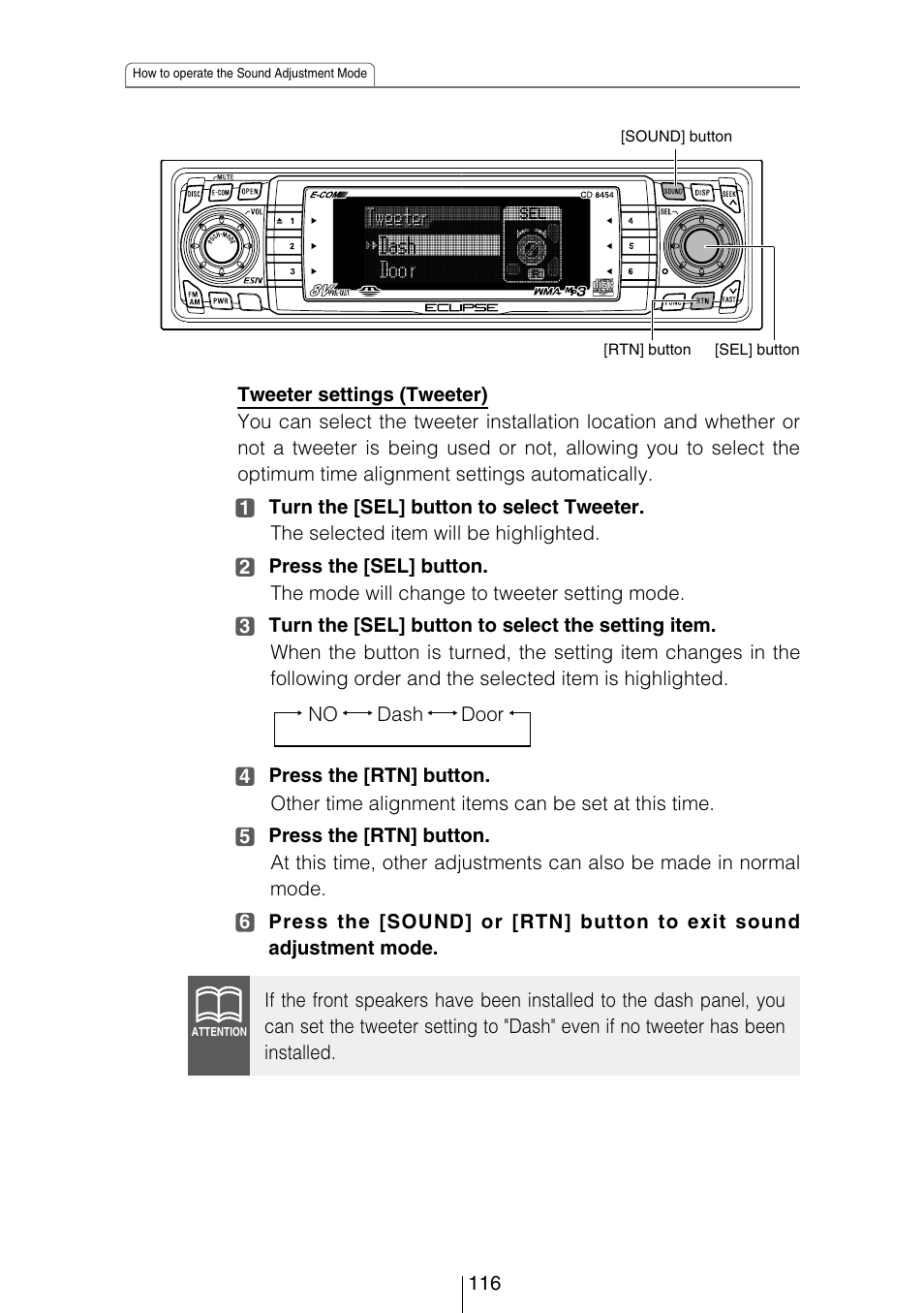 Eclipse - Fujitsu Ten CD8454 User Manual | Page 116 / 180
