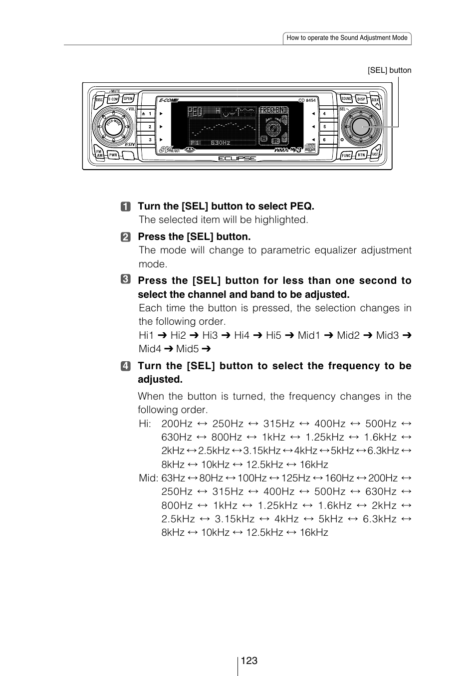 Eclipse - Fujitsu Ten CD8454 User Manual | Page 123 / 180