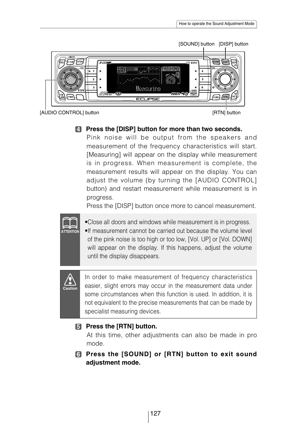 Eclipse - Fujitsu Ten CD8454 User Manual | Page 127 / 180