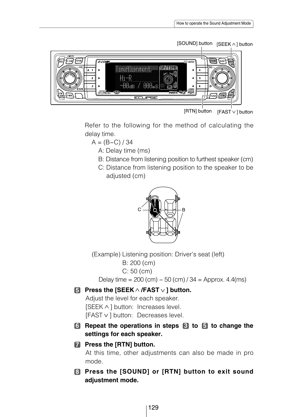 Eclipse - Fujitsu Ten CD8454 User Manual | Page 129 / 180