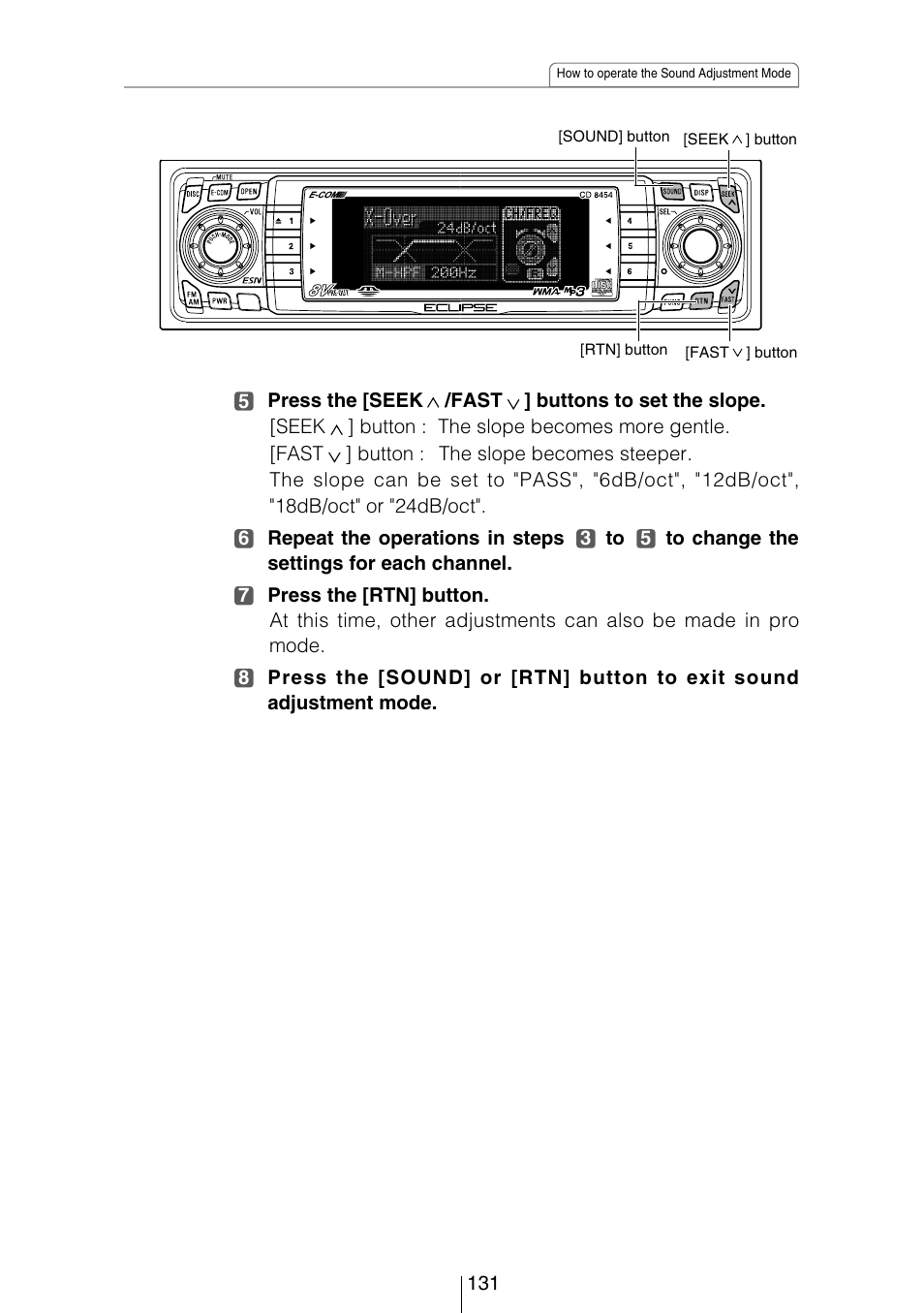 Eclipse - Fujitsu Ten CD8454 User Manual | Page 131 / 180