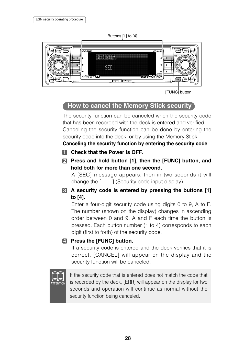 Eclipse - Fujitsu Ten CD8454 User Manual | Page 28 / 180