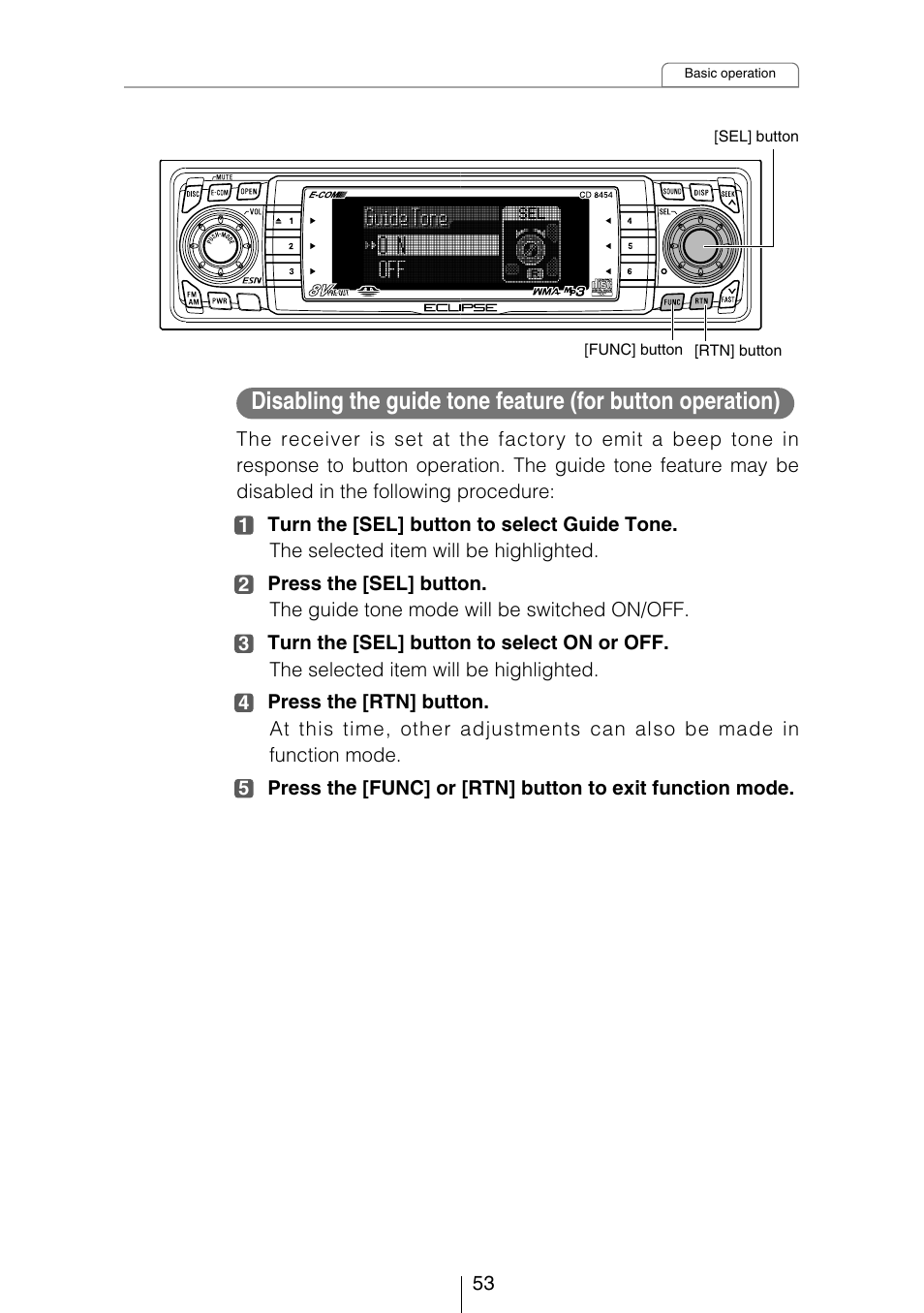 Eclipse - Fujitsu Ten CD8454 User Manual | Page 53 / 180