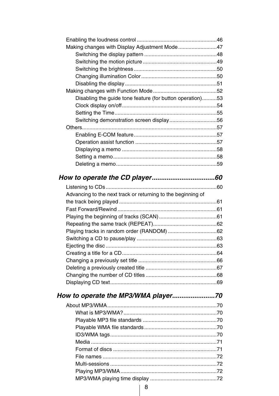 Eclipse - Fujitsu Ten CD8454 User Manual | Page 8 / 180