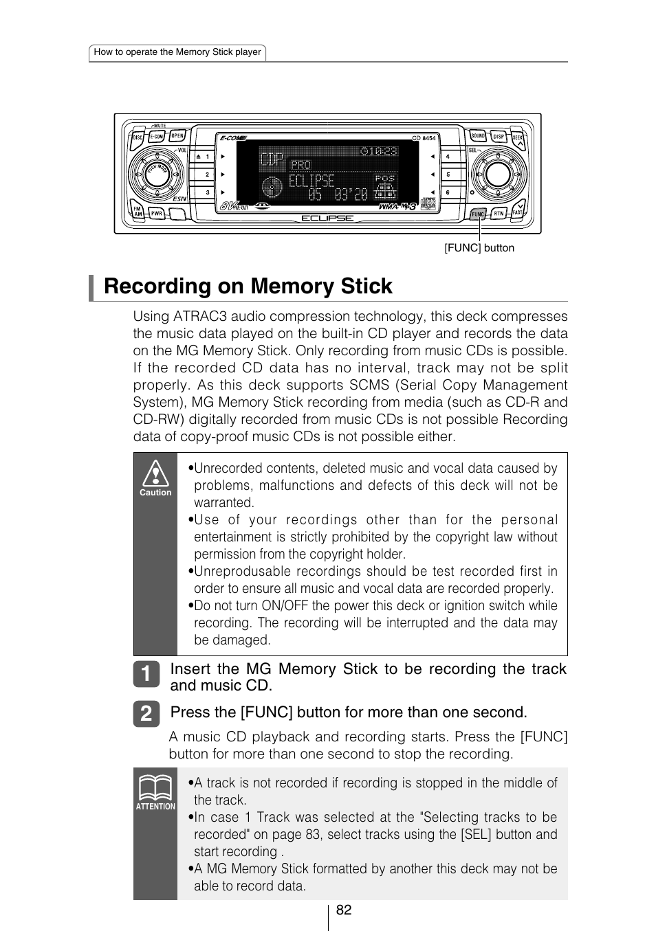 Eclipse - Fujitsu Ten CD8454 User Manual | Page 82 / 180