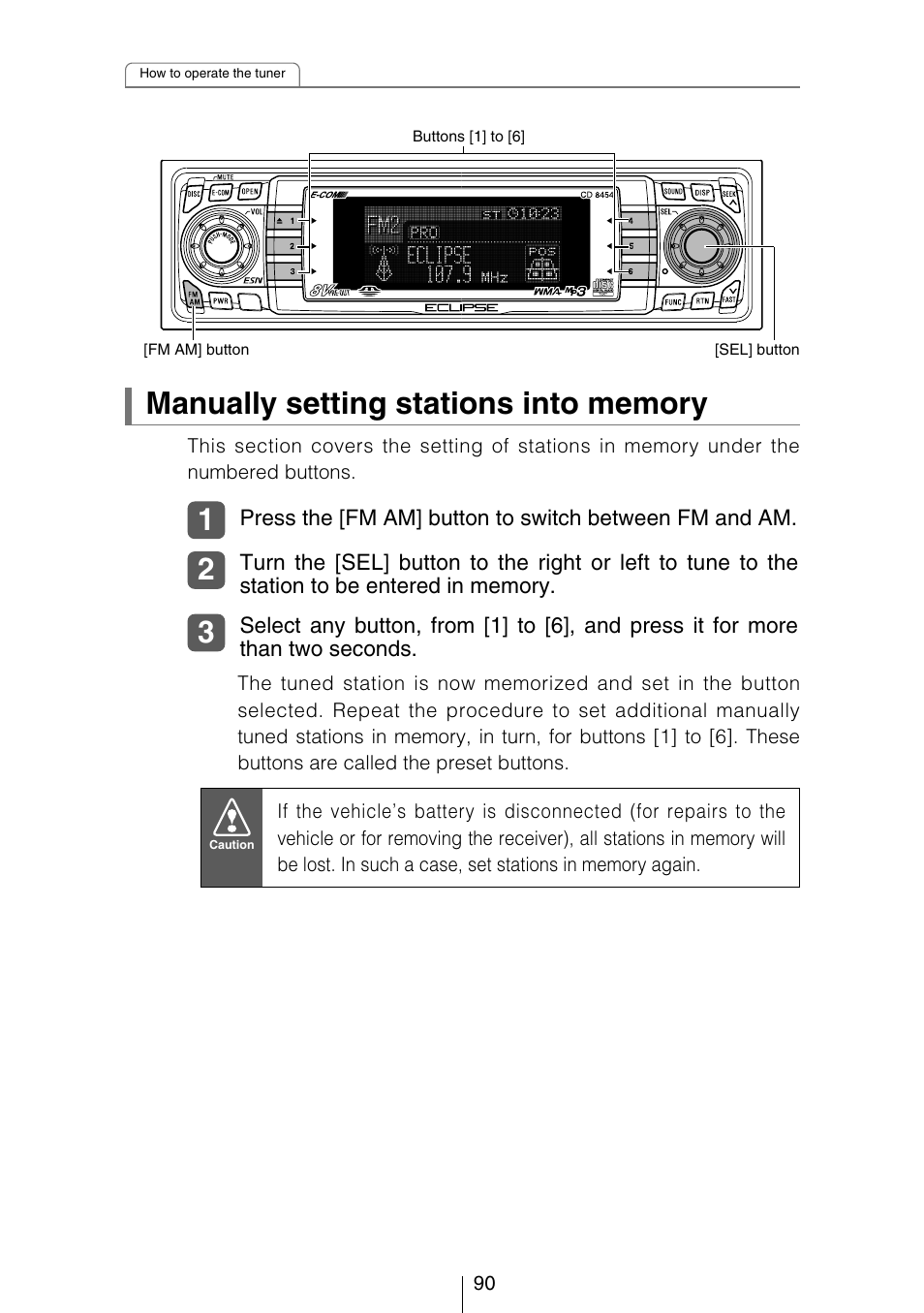 Eclipse - Fujitsu Ten CD8454 User Manual | Page 90 / 180