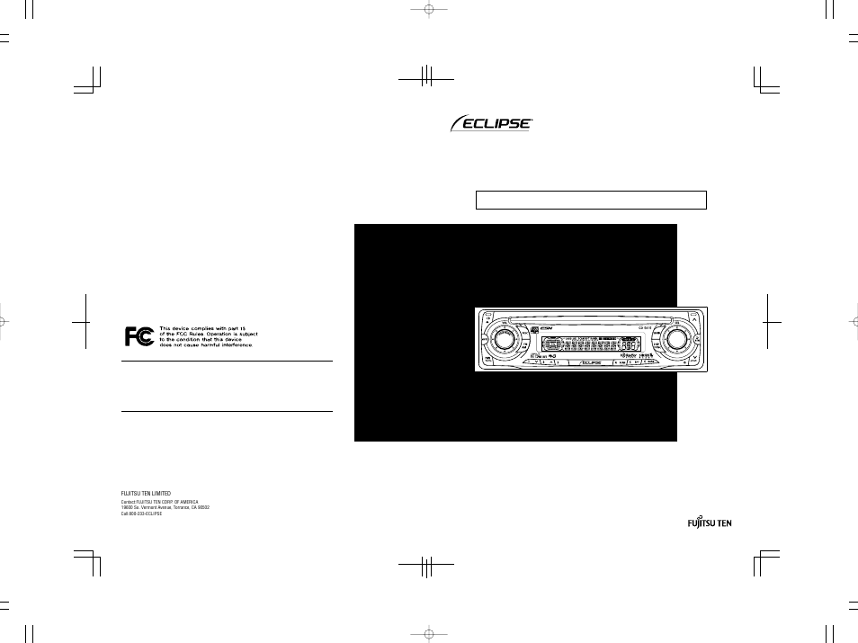 Eclipse - Fujitsu Ten CD5415 User Manual | 95 pages