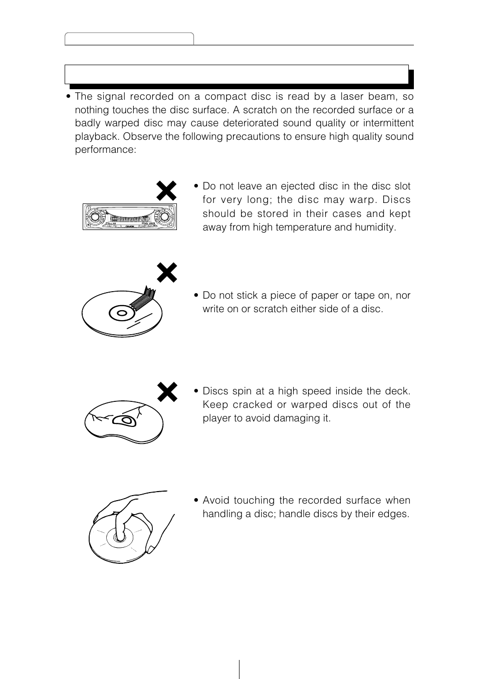 About compact discs | Eclipse - Fujitsu Ten CD5415 User Manual | Page 12 / 95