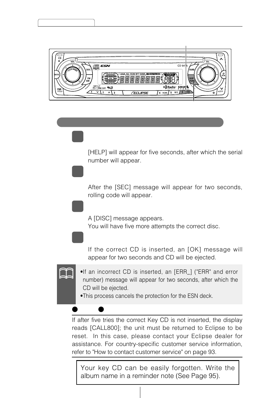 Eclipse - Fujitsu Ten CD5415 User Manual | Page 20 / 95