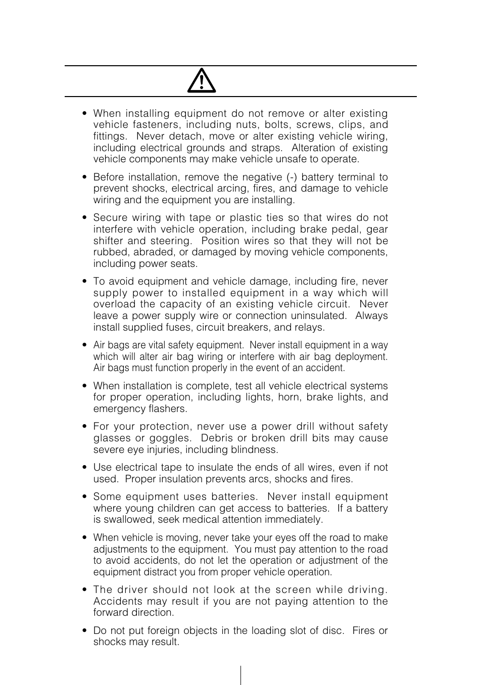 Warning | Eclipse - Fujitsu Ten CD5415 User Manual | Page 3 / 95