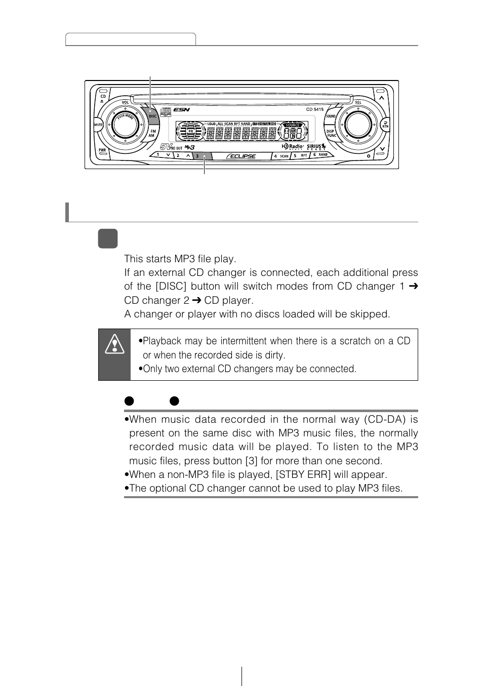 Listening to mp3 file | Eclipse - Fujitsu Ten CD5415 User Manual | Page 40 / 95