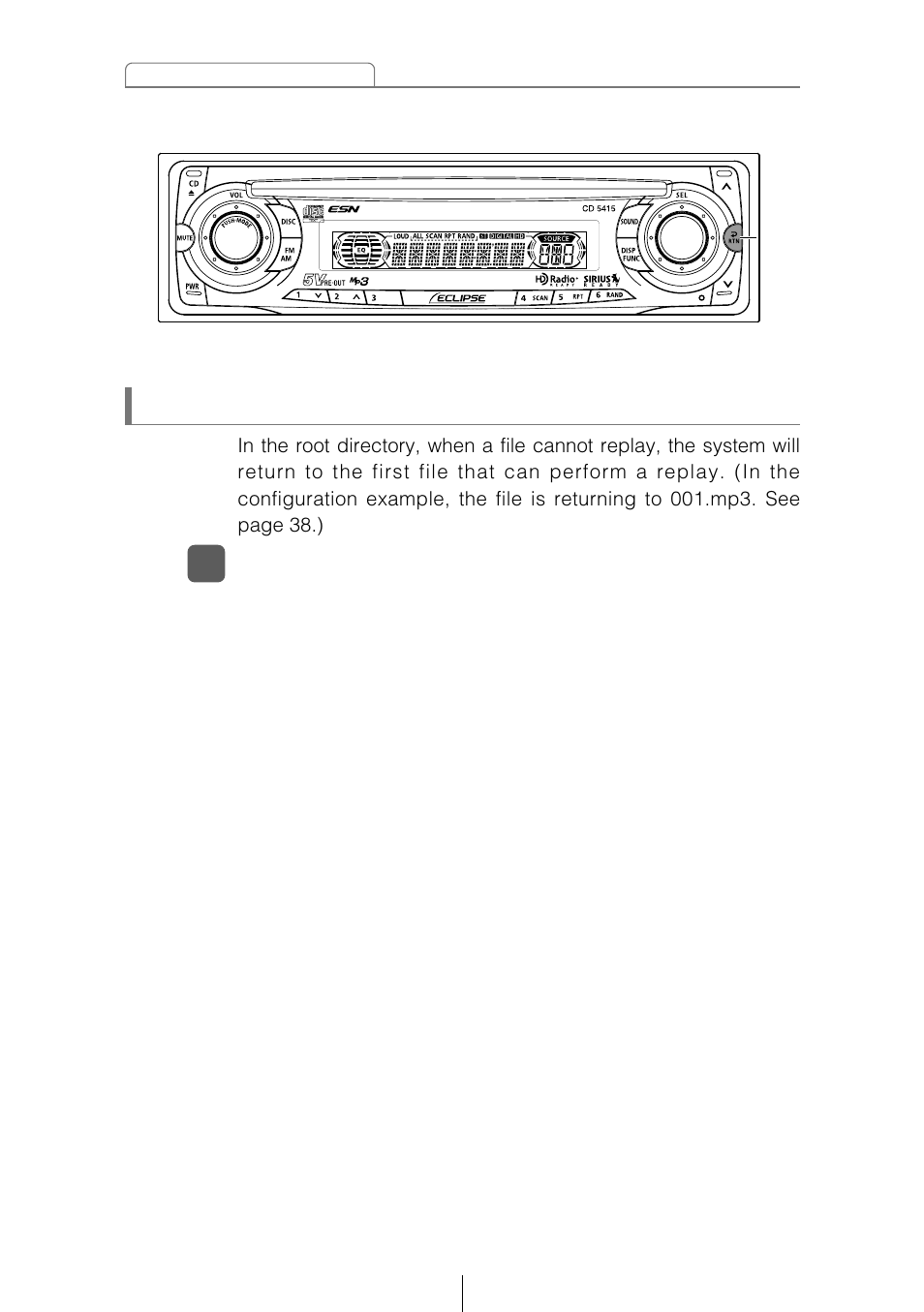 Return to the root directory of the cd | Eclipse - Fujitsu Ten CD5415 User Manual | Page 42 / 95