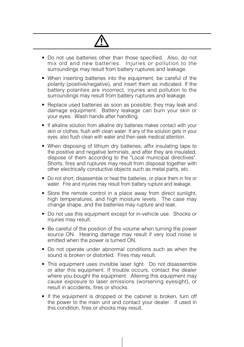 Caution | Eclipse - Fujitsu Ten CD5415 User Manual | Page 6 / 95