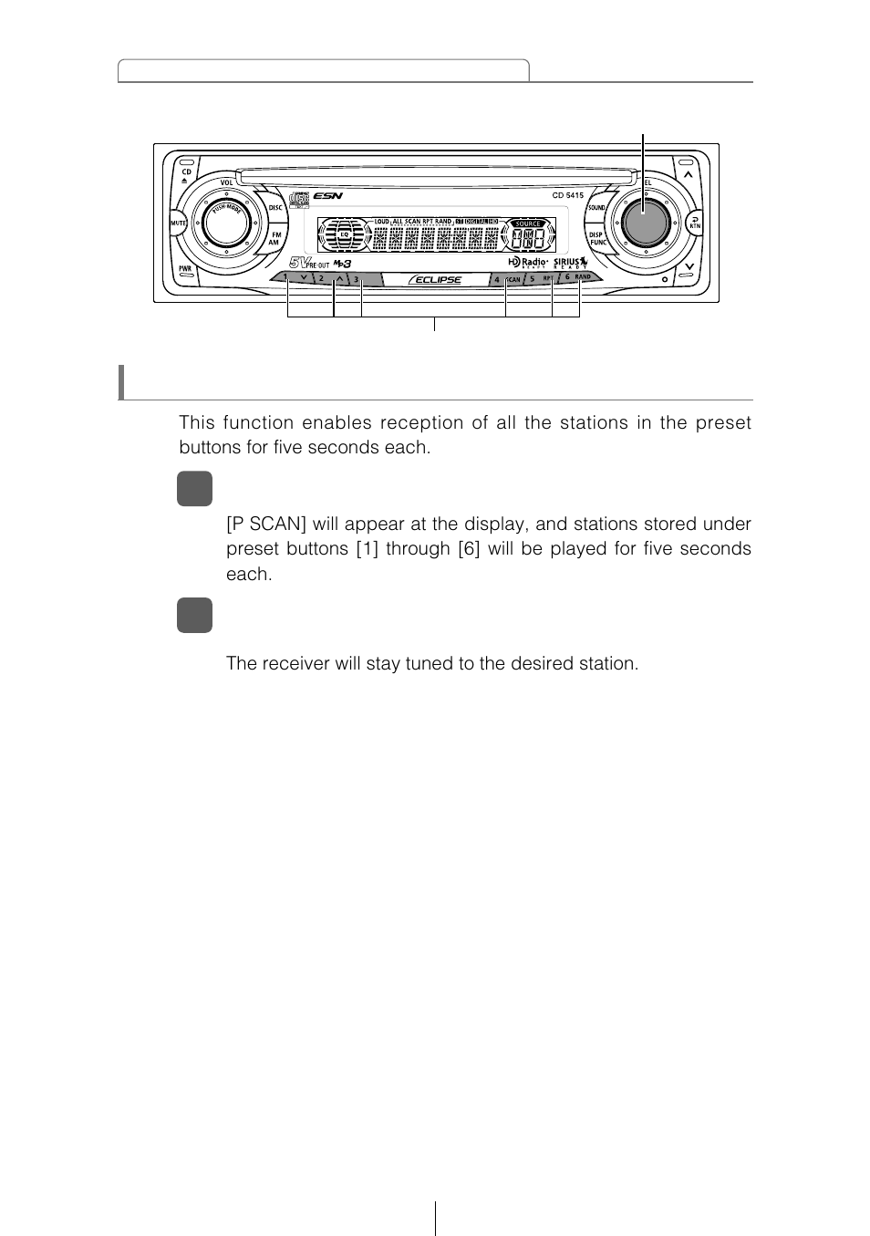 Preset station scan | Eclipse - Fujitsu Ten CD5415 User Manual | Page 70 / 95