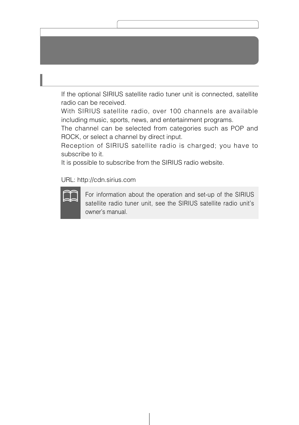 About sirius satellite radio | Eclipse - Fujitsu Ten CD5415 User Manual | Page 73 / 95