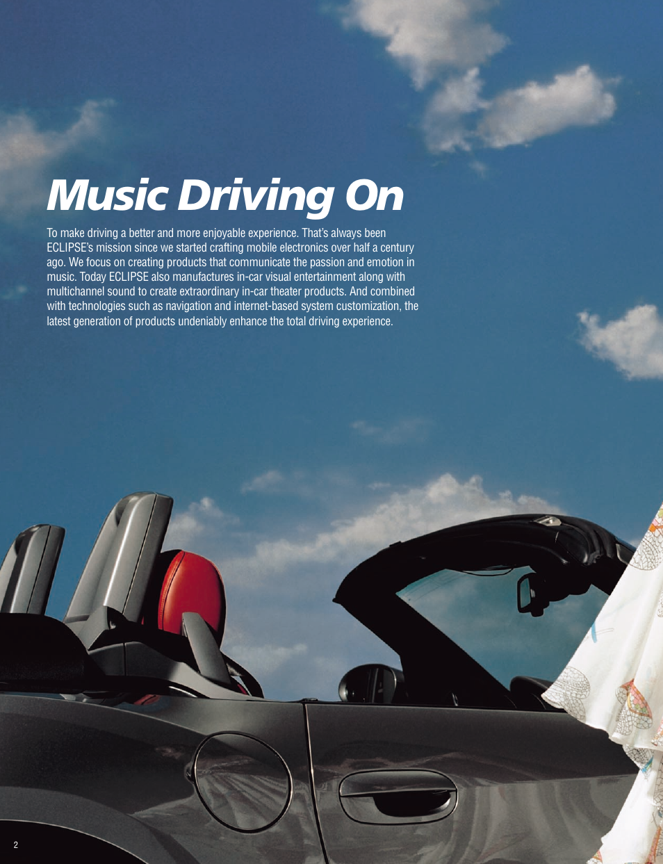 Music driving on | Eclipse - Fujitsu Ten ECLIPSE AVN7000 User Manual | Page 2 / 36