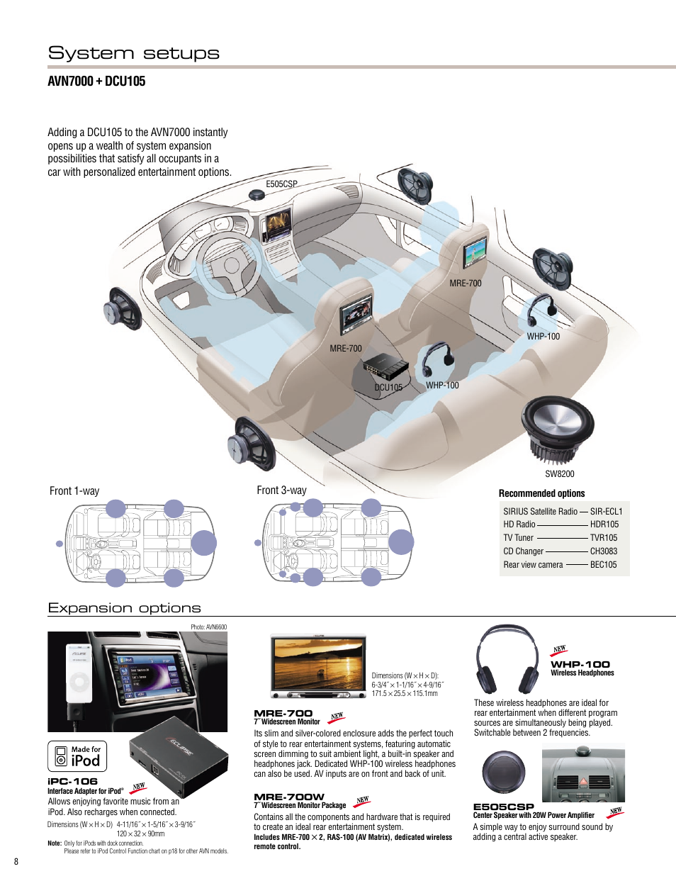 System setups | Eclipse - Fujitsu Ten ECLIPSE AVN7000 User Manual | Page 8 / 36