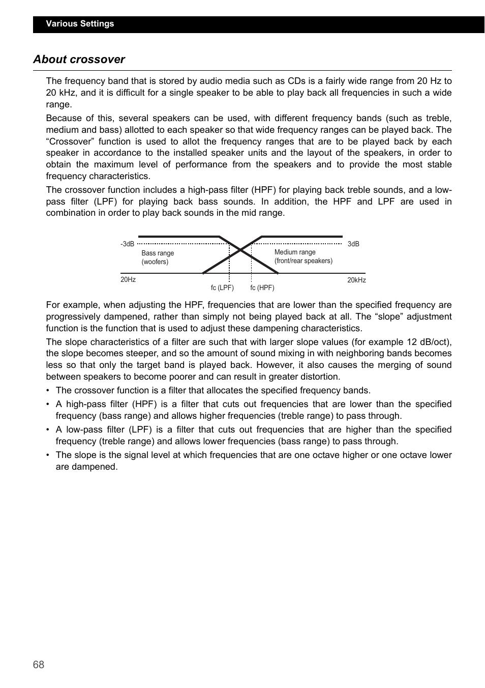 About crossover | Eclipse - Fujitsu Ten ECLIPSE CD3200 User Manual | Page 68 / 111