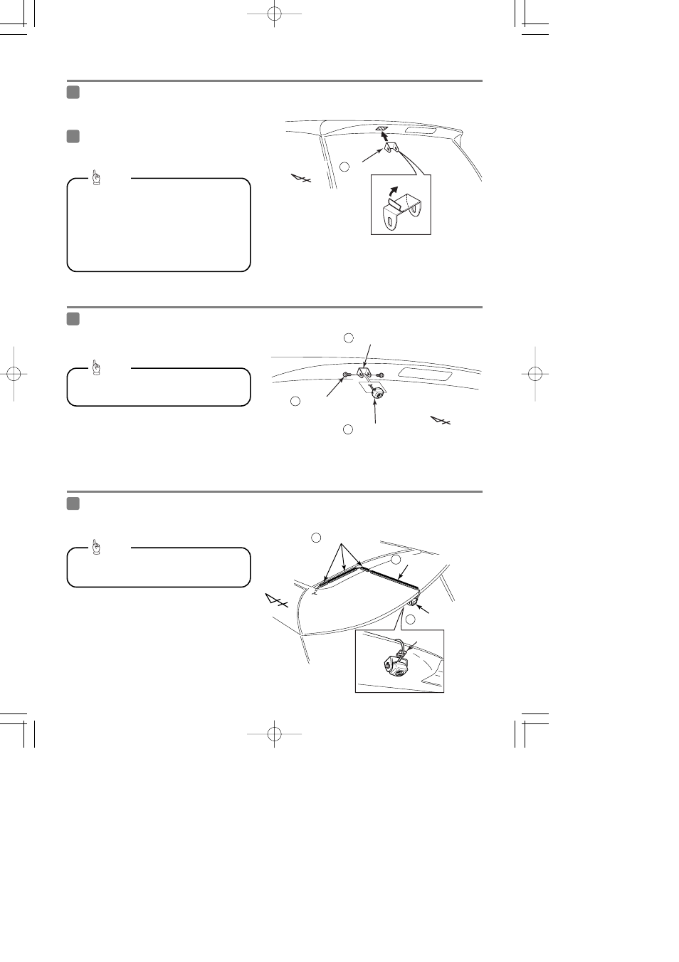 If installing underneath a rear spoiler (example) | Eclipse - Fujitsu Ten BEC105 User Manual | Page 8 / 12
