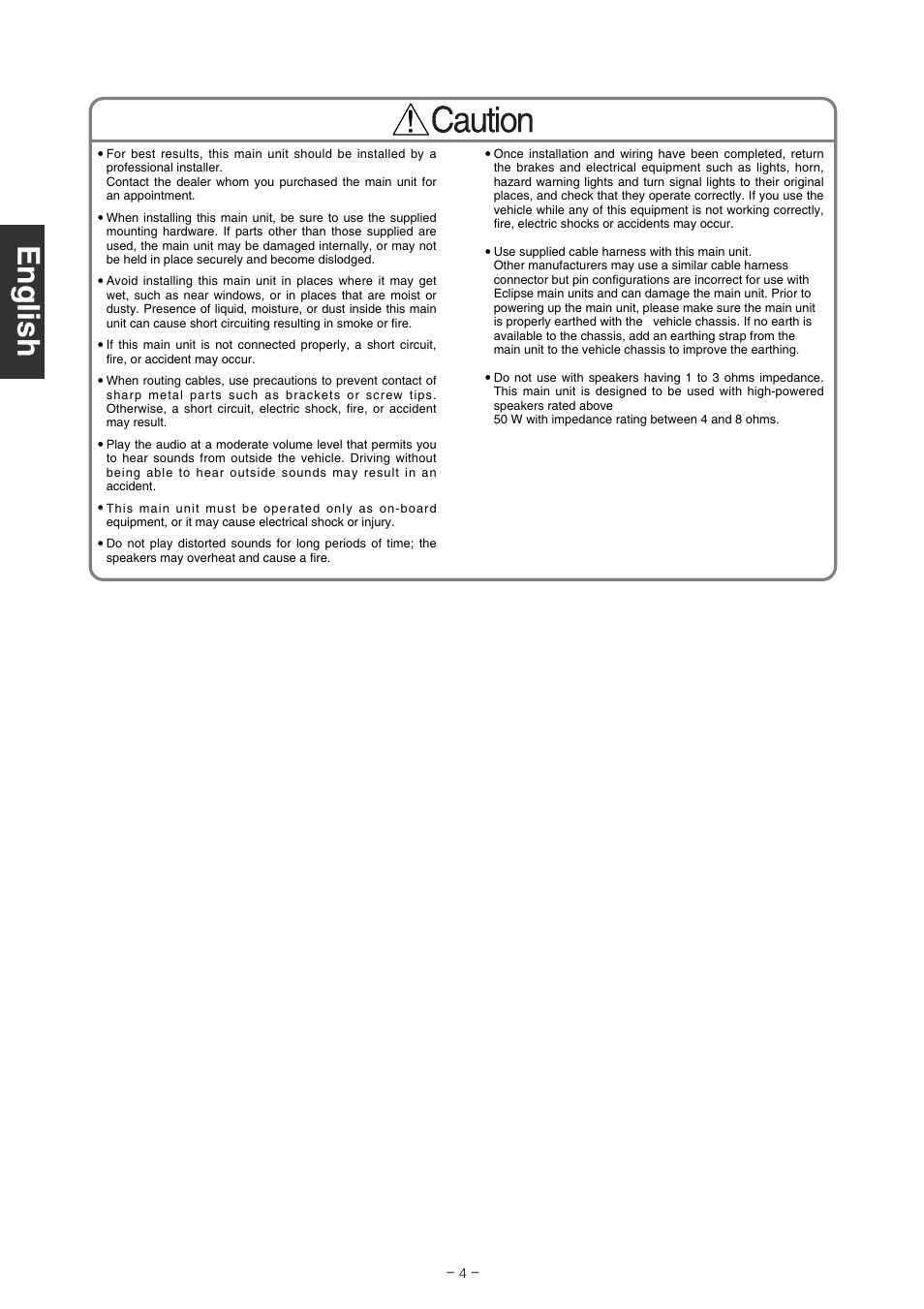 Eclipse - Fujitsu Ten AVN2227P User Manual | Page 4 / 12