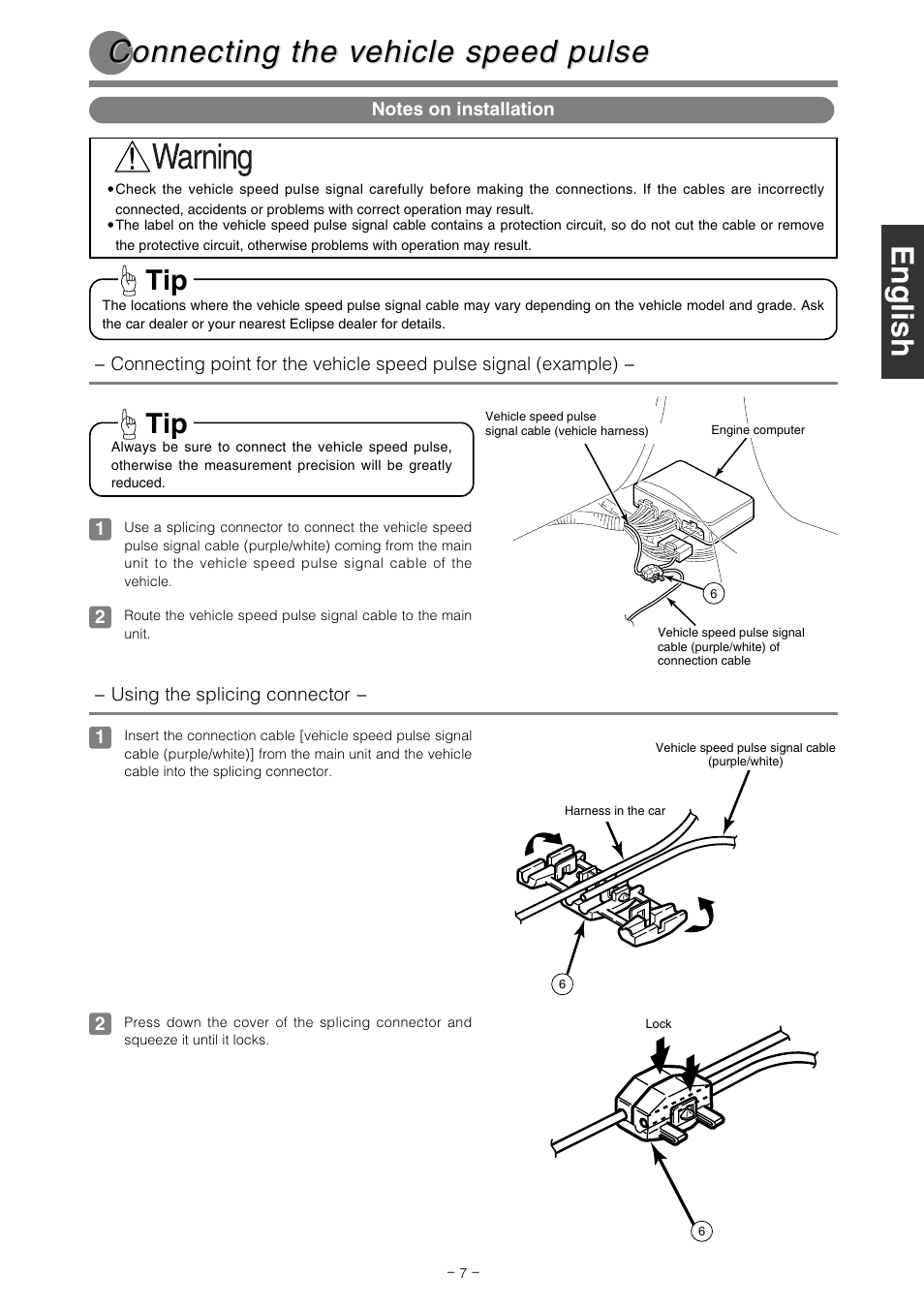 Connecting the v | Eclipse - Fujitsu Ten AVN2227P User Manual | Page 7 / 12