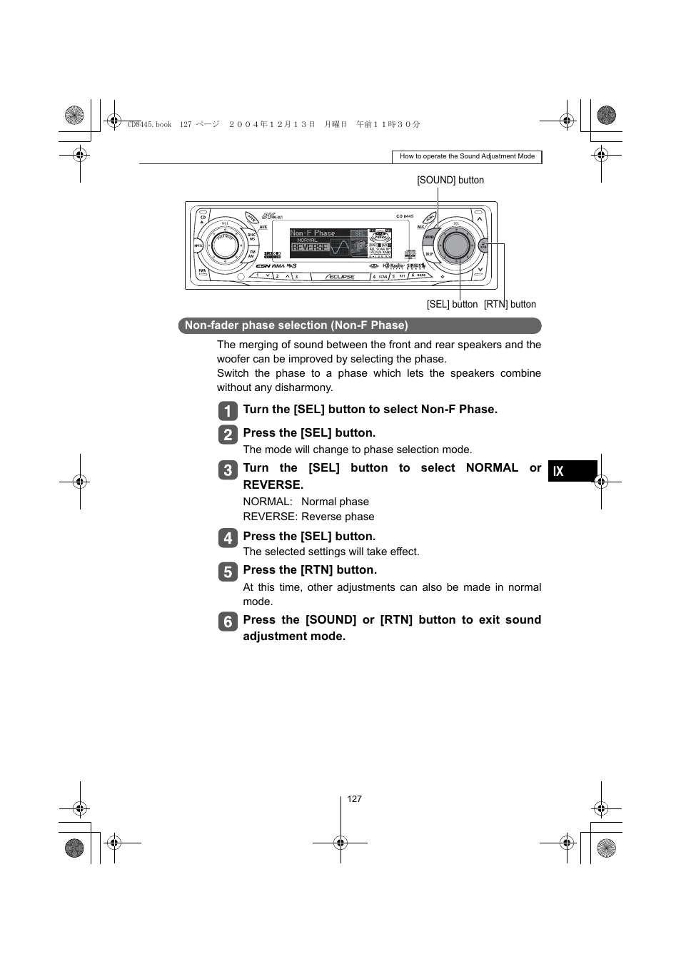 Eclipse - Fujitsu Ten CD8445 User Manual | Page 127 / 212