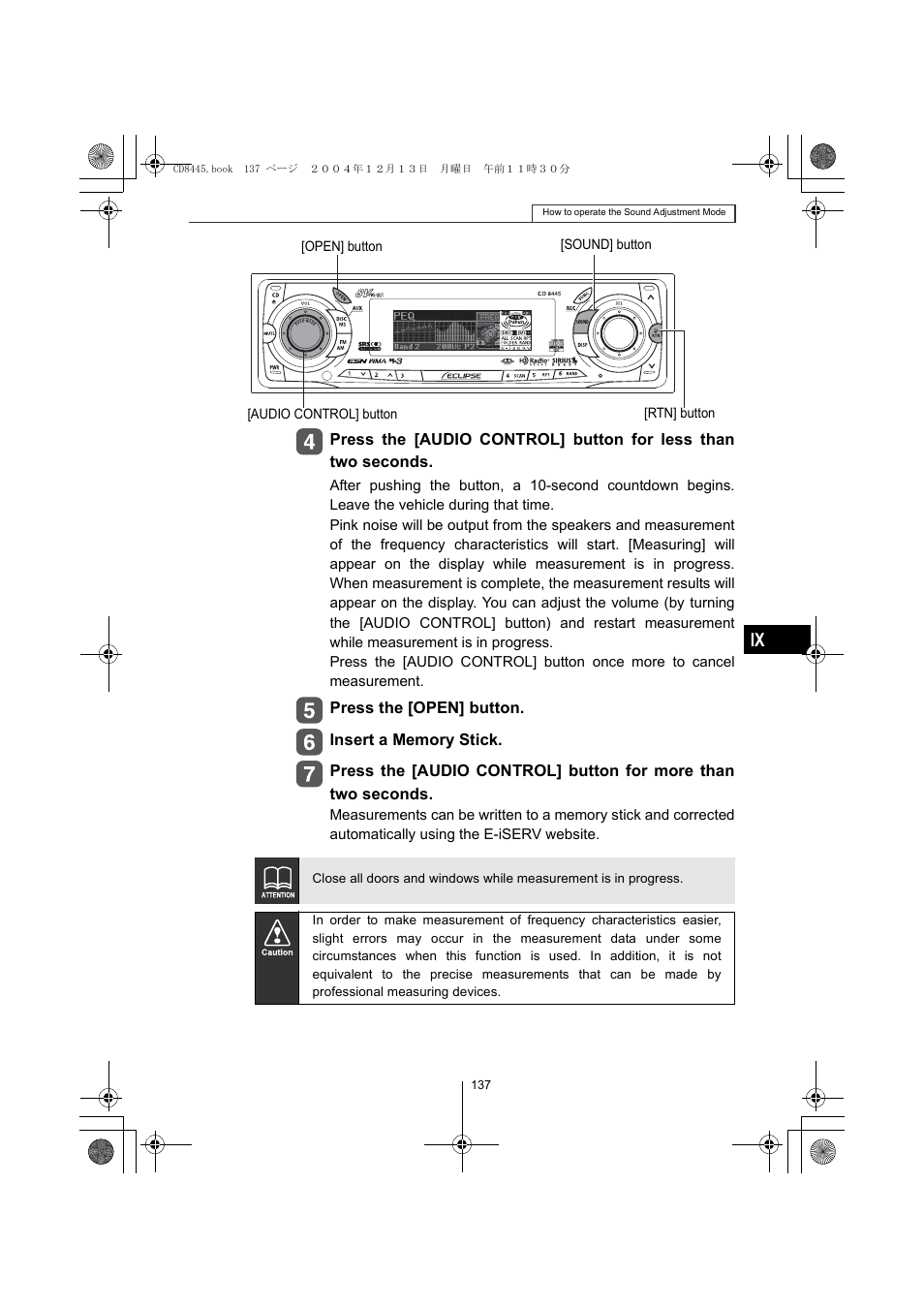 Eclipse - Fujitsu Ten CD8445 User Manual | Page 137 / 212