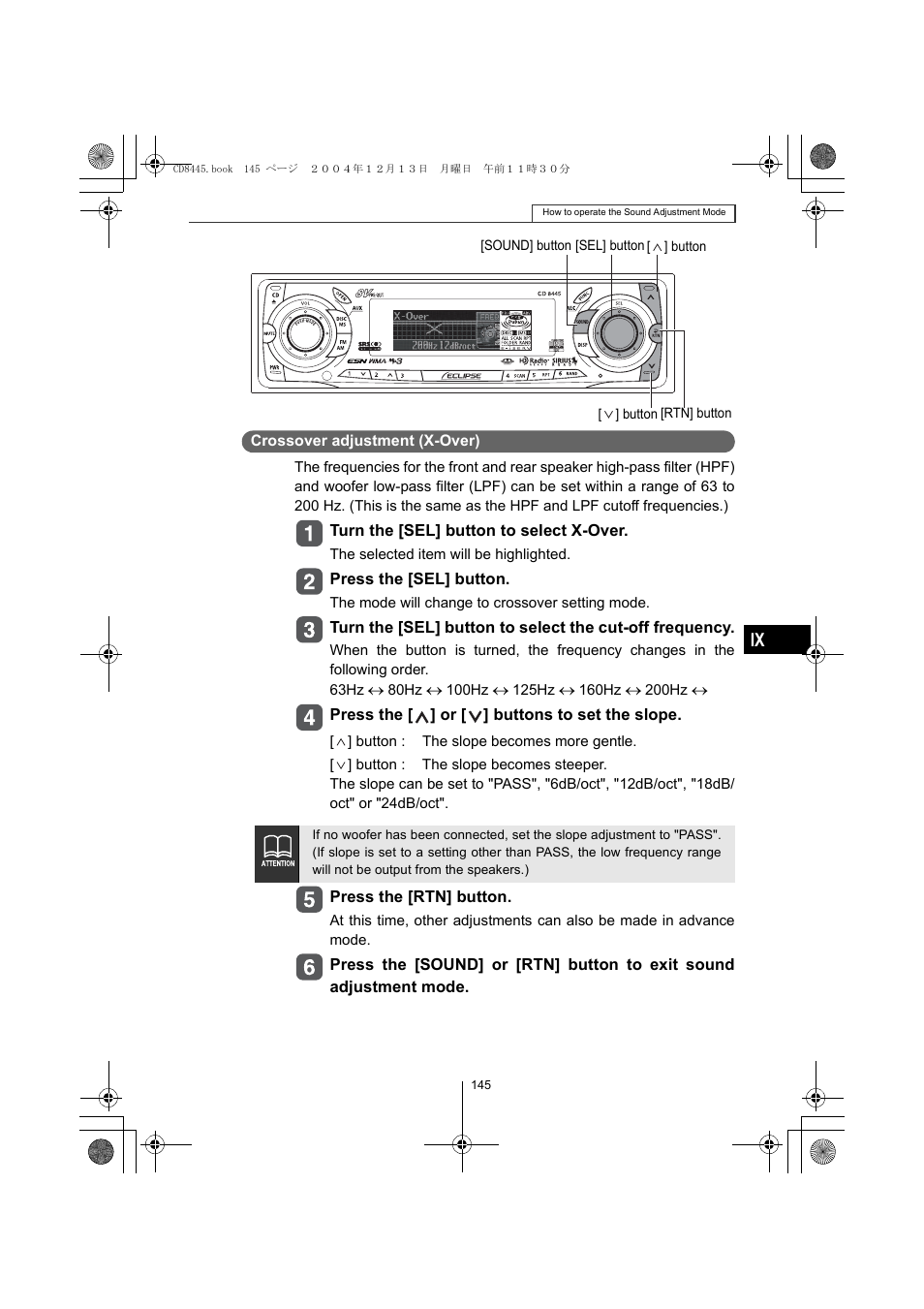 Eclipse - Fujitsu Ten CD8445 User Manual | Page 145 / 212