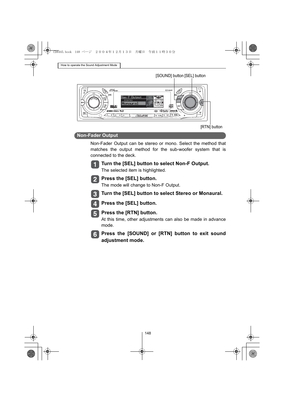 Eclipse - Fujitsu Ten CD8445 User Manual | Page 148 / 212