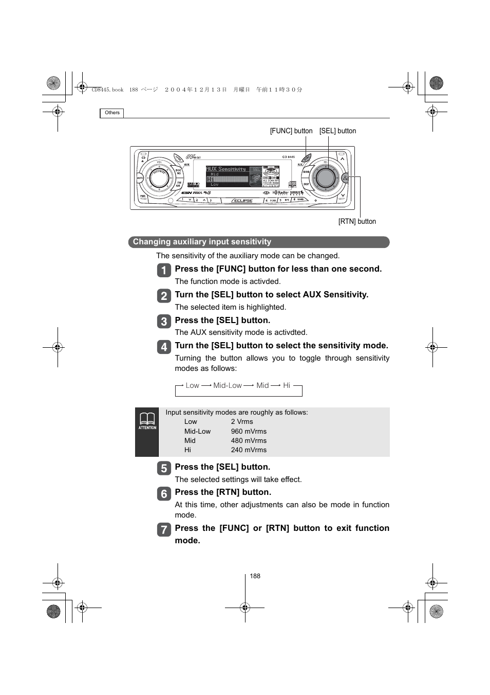 Eclipse - Fujitsu Ten CD8445 User Manual | Page 188 / 212