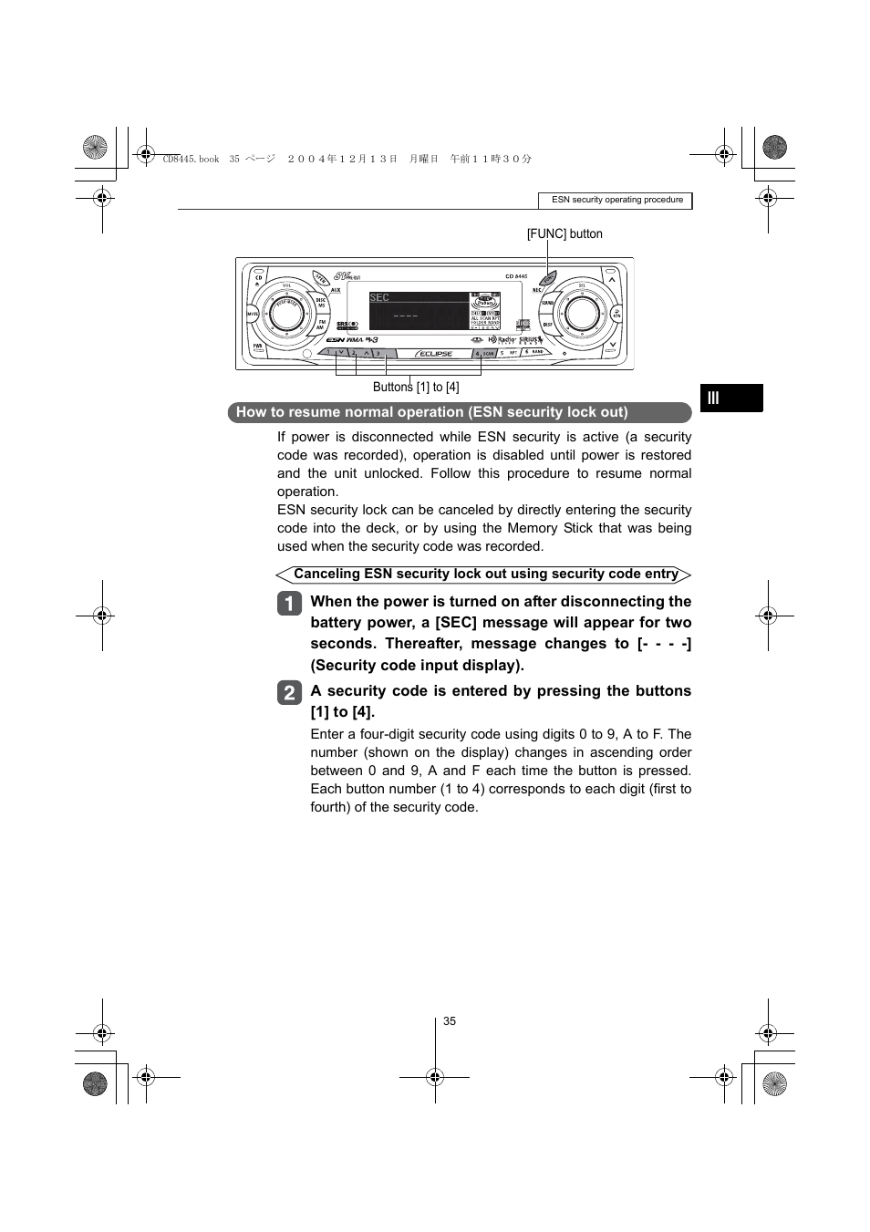 Eclipse - Fujitsu Ten CD8445 User Manual | Page 35 / 212