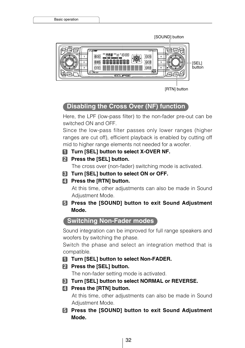 Eclipse - Fujitsu Ten CD5423 User Manual | Page 32 / 96