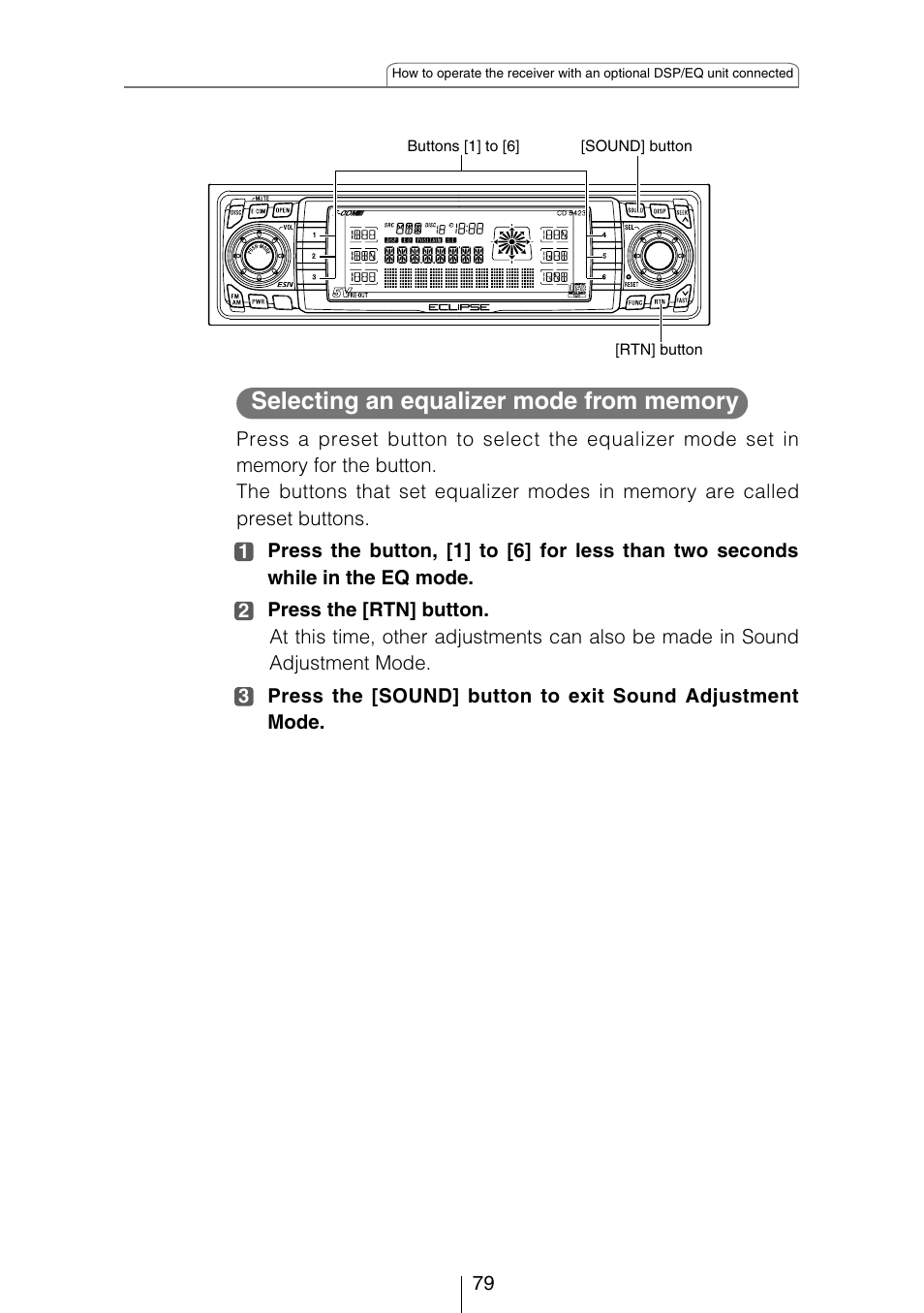 Eclipse - Fujitsu Ten CD5423 User Manual | Page 79 / 96